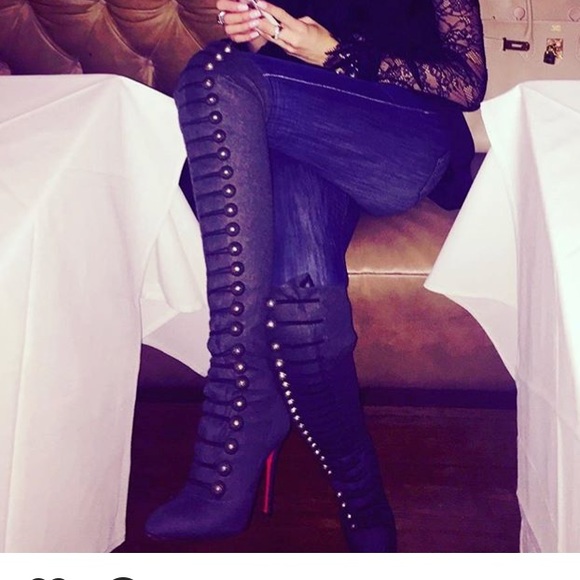 Christian Louboutin Shoes - Christial Loubutin wool over the knee boots